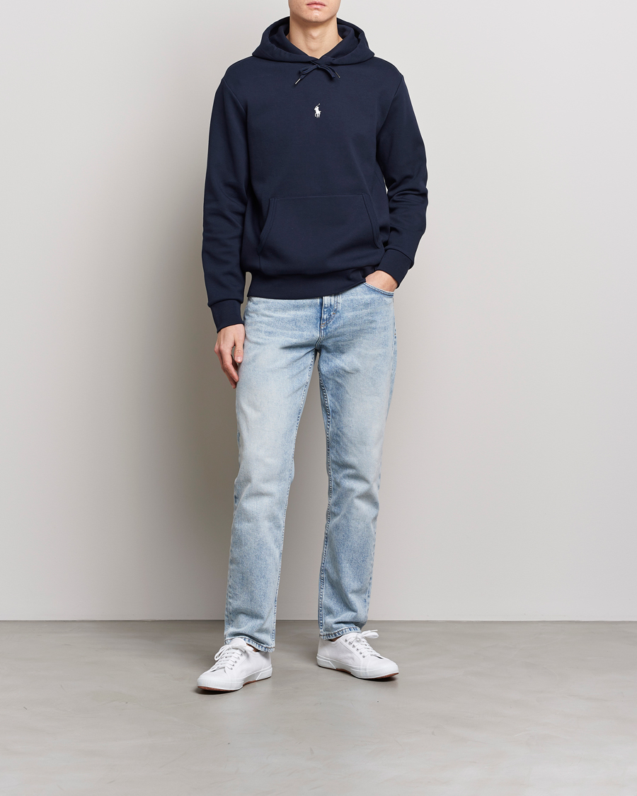 Herre | Gensere | Polo Ralph Lauren | Double Knit Center Logo Hoodie Aviator Navy