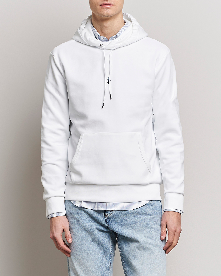 Herre | Gensere | Polo Ralph Lauren | Double Knit Center Logo Hoodie White