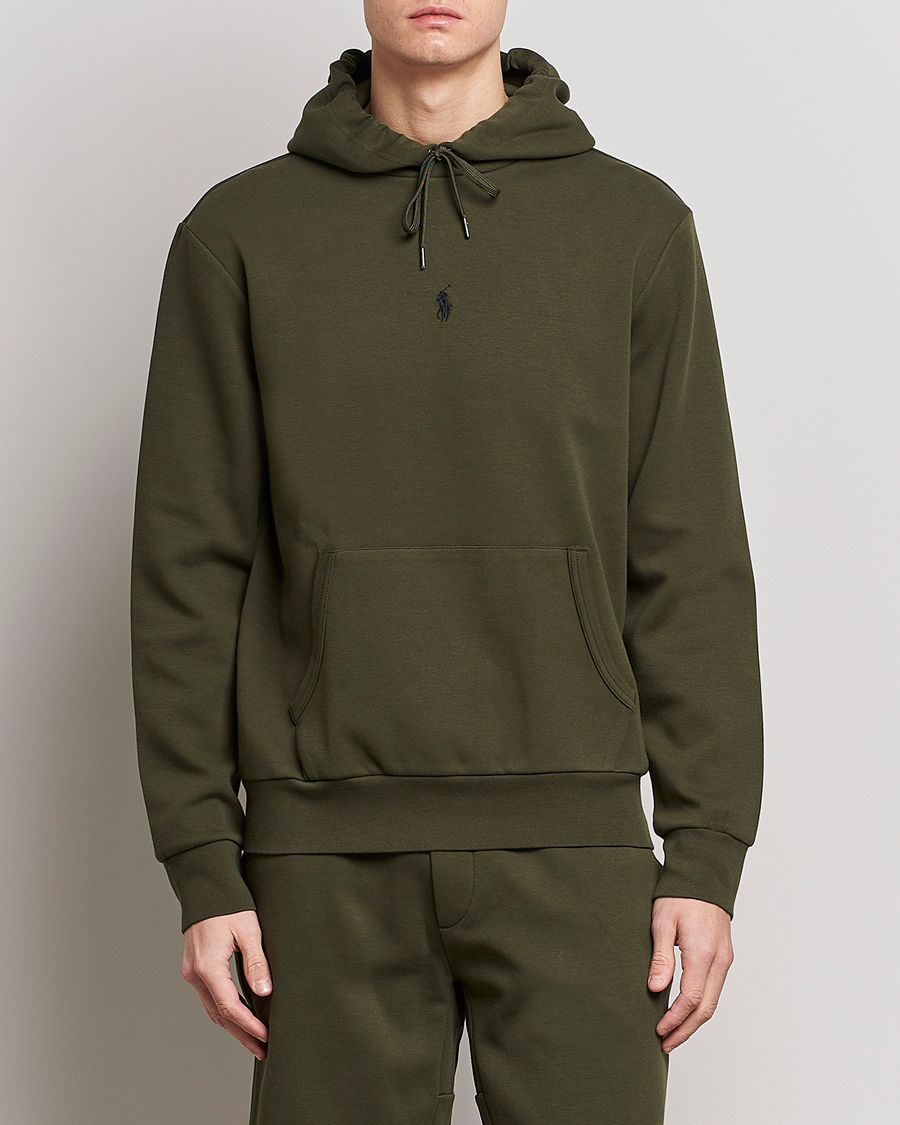 Herre |  | Polo Ralph Lauren | Double Knit Center Logo Hoodie Company Olive