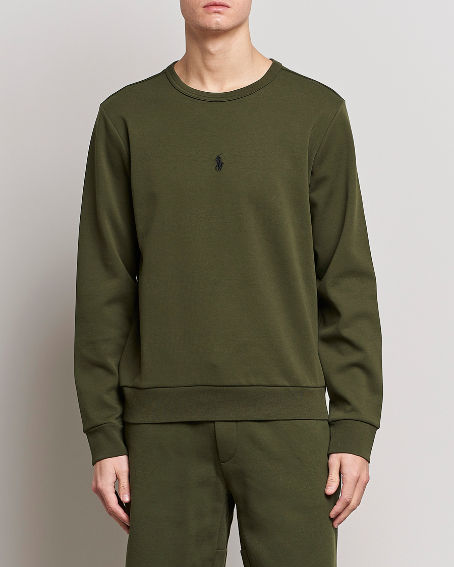 Herre | Gensere | Polo Ralph Lauren | Double Knit Center Logo Sweatshirt Company Olive