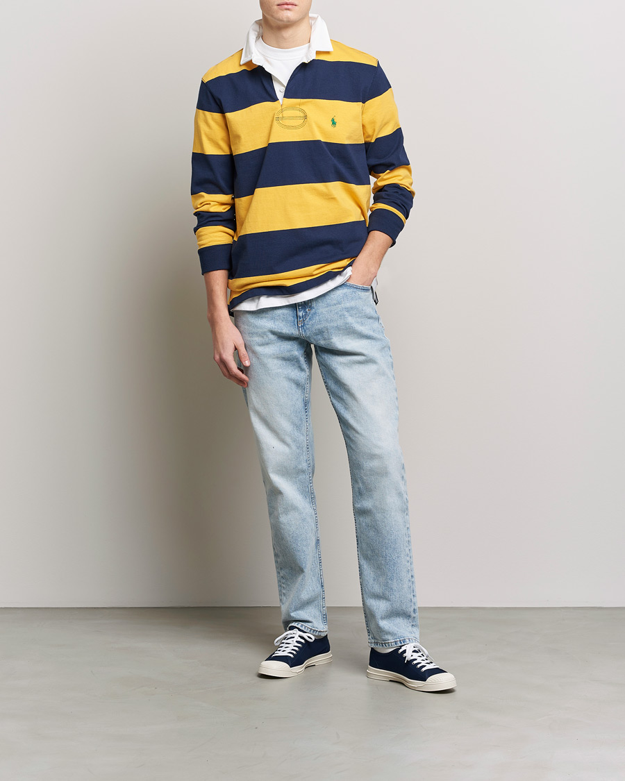 Herre | Gensere | Polo Ralph Lauren | Jersey Striped Rugger Yellow/Navy