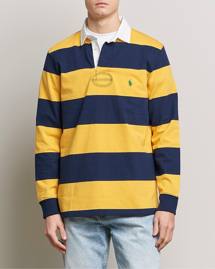 Herre |  | Polo Ralph Lauren | Jersey Striped Rugger Yellow/Navy