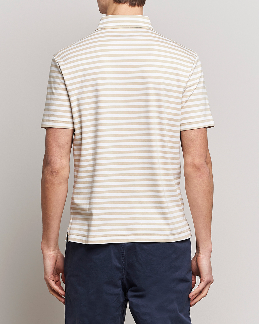Herre | Pikéer | Polo Ralph Lauren | Luxury Pima Cotton Striped Polo Beige/White