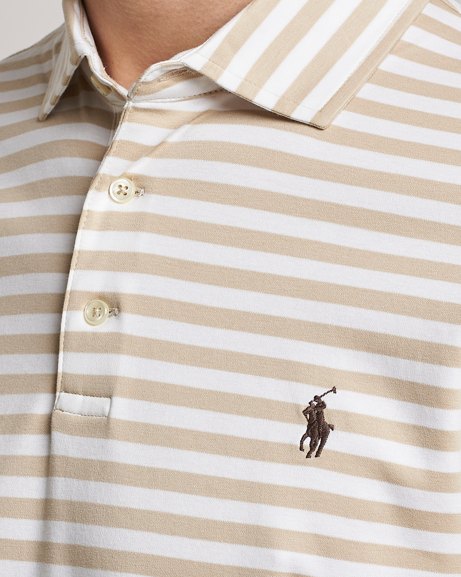 Herre | Pikéer | Polo Ralph Lauren | Luxury Pima Cotton Striped Polo Beige/White