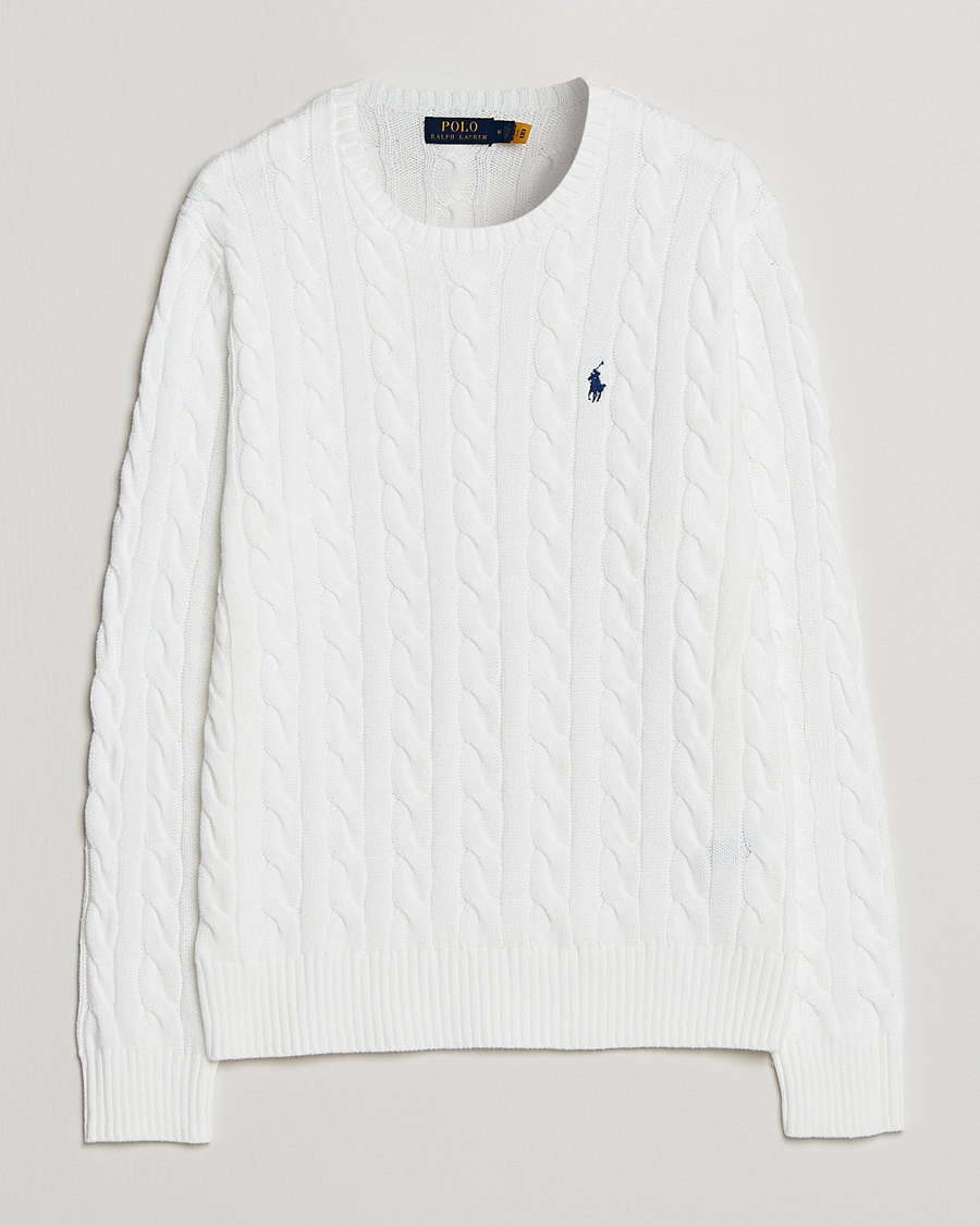 Herre | Gensere | Polo Ralph Lauren | Cotton Cable Pullover White