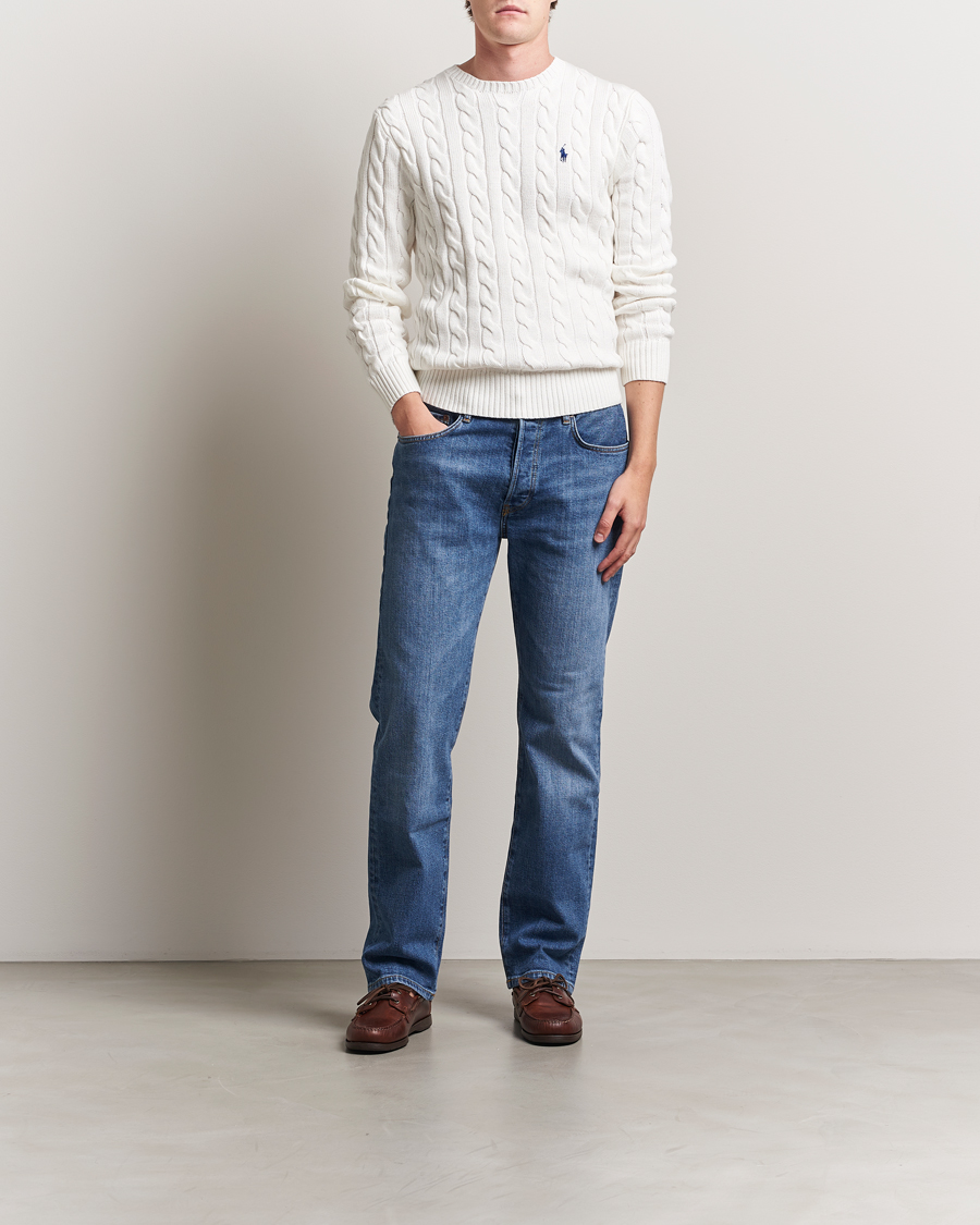 Herre | Gensere | Polo Ralph Lauren | Cotton Cable Pullover White