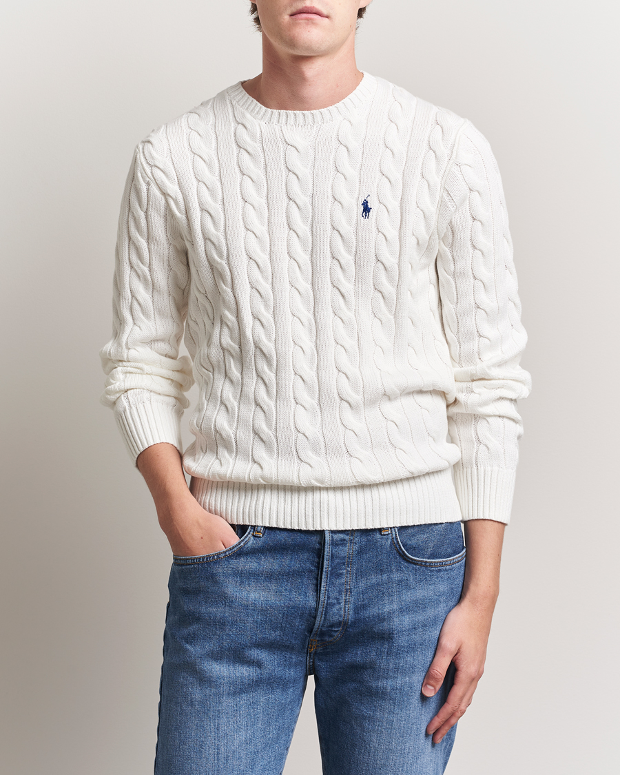 Herre | Gensere | Polo Ralph Lauren | Cotton Cable Pullover White
