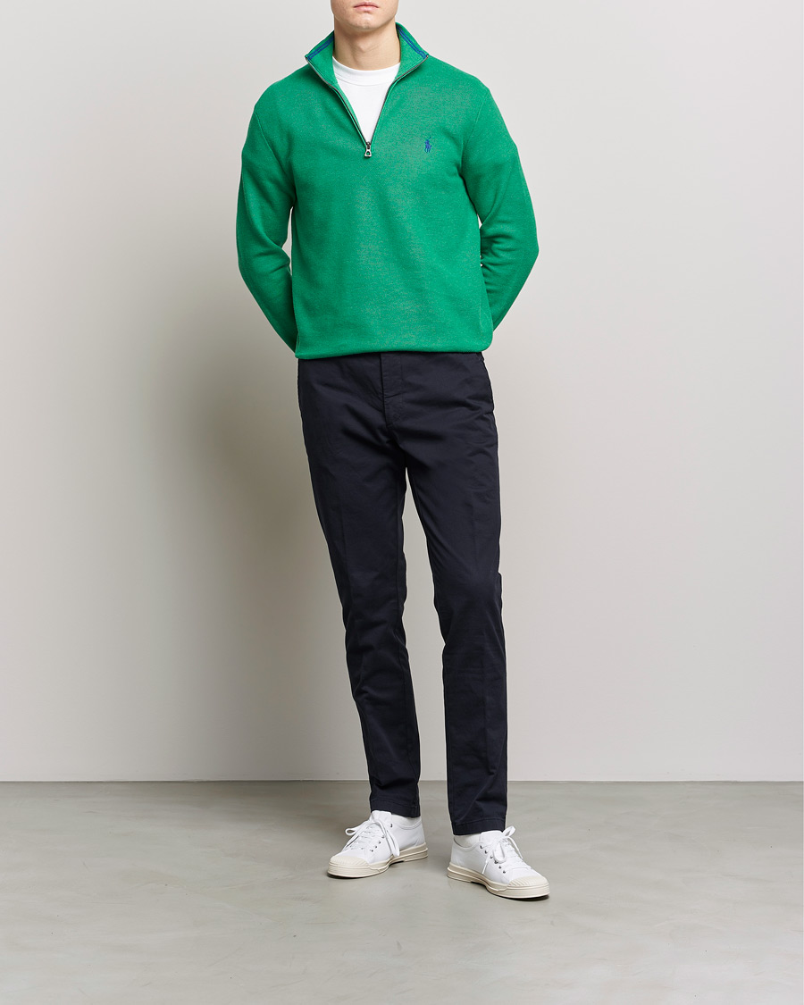 Herre | Gensere | Polo Ralph Lauren | Textured Half-Zip Optic Green Heather