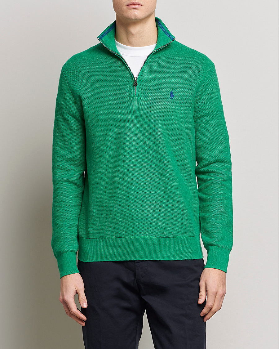 Herre | Gensere | Polo Ralph Lauren | Textured Half-Zip Optic Green Heather