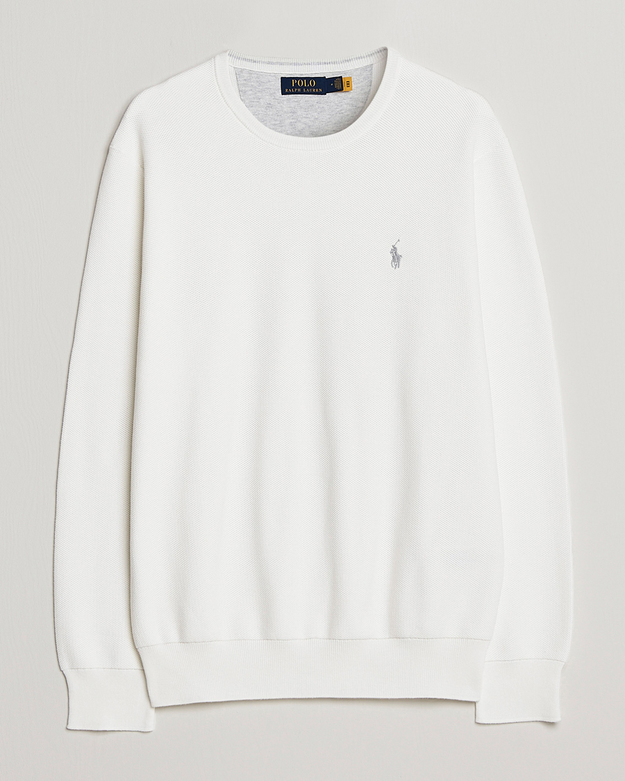 Herre | Gensere | Polo Ralph Lauren | Textured Crew Neck Sweater Deckwash White