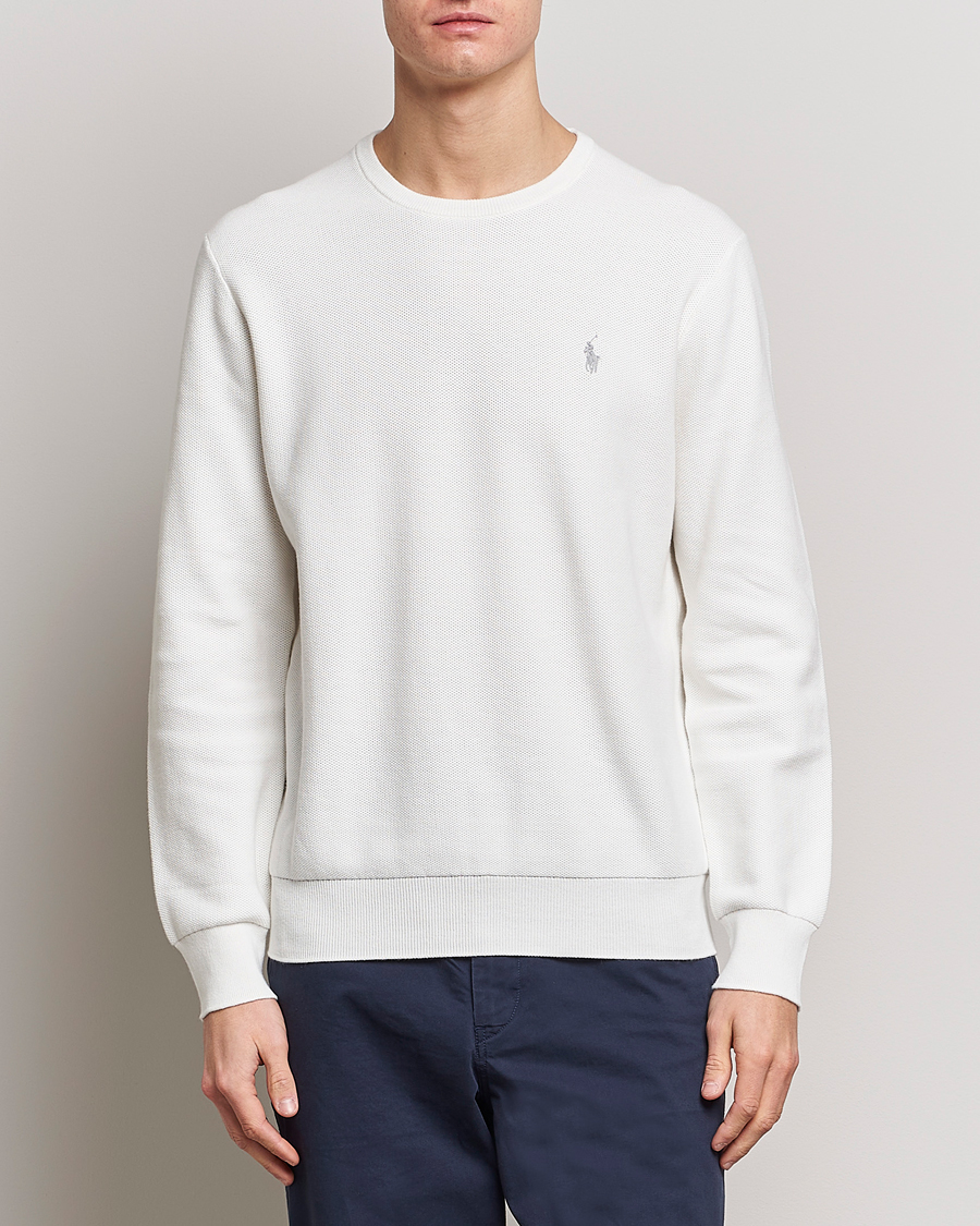 Herre |  | Polo Ralph Lauren | Textured Crew Neck Sweater Deckwash White