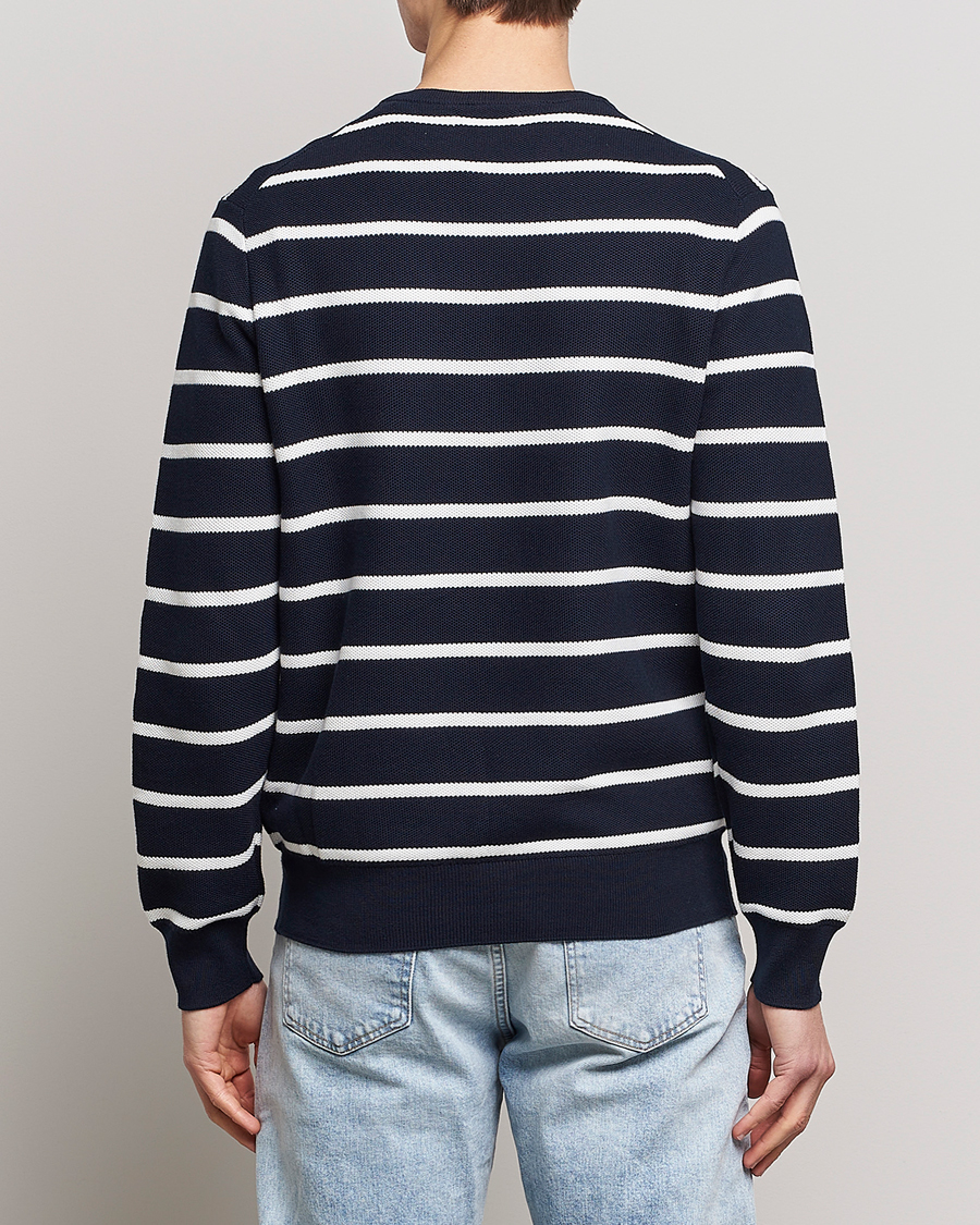 Herre | Gensere | Polo Ralph Lauren | Textured Striped Crew Neck Sweater Navy/White