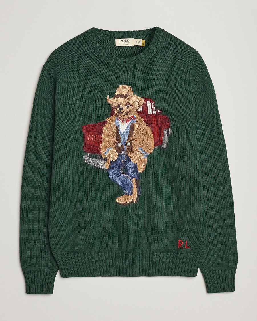 Herre | Gensere | Polo Ralph Lauren | Knitted Crew Neck Bear Sweater New Forest Heather
