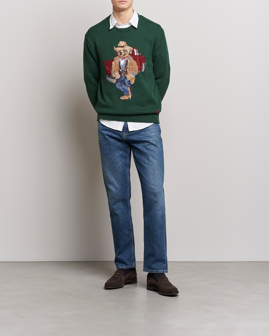 Herre | Gensere | Polo Ralph Lauren | Knitted Crew Neck Bear Sweater New Forest Heather