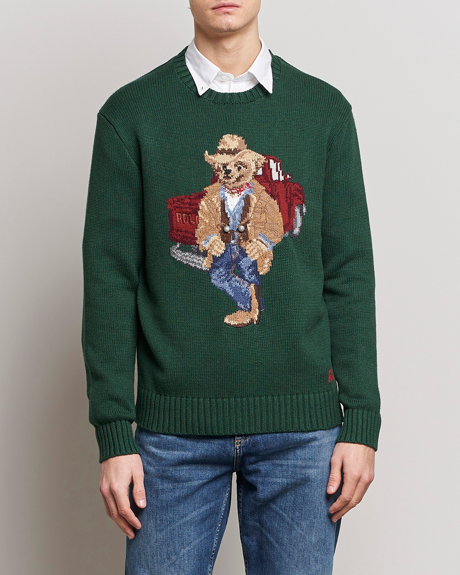 Herre | Gensere | Polo Ralph Lauren | Knitted Crew Neck Bear Sweater New Forest Heather