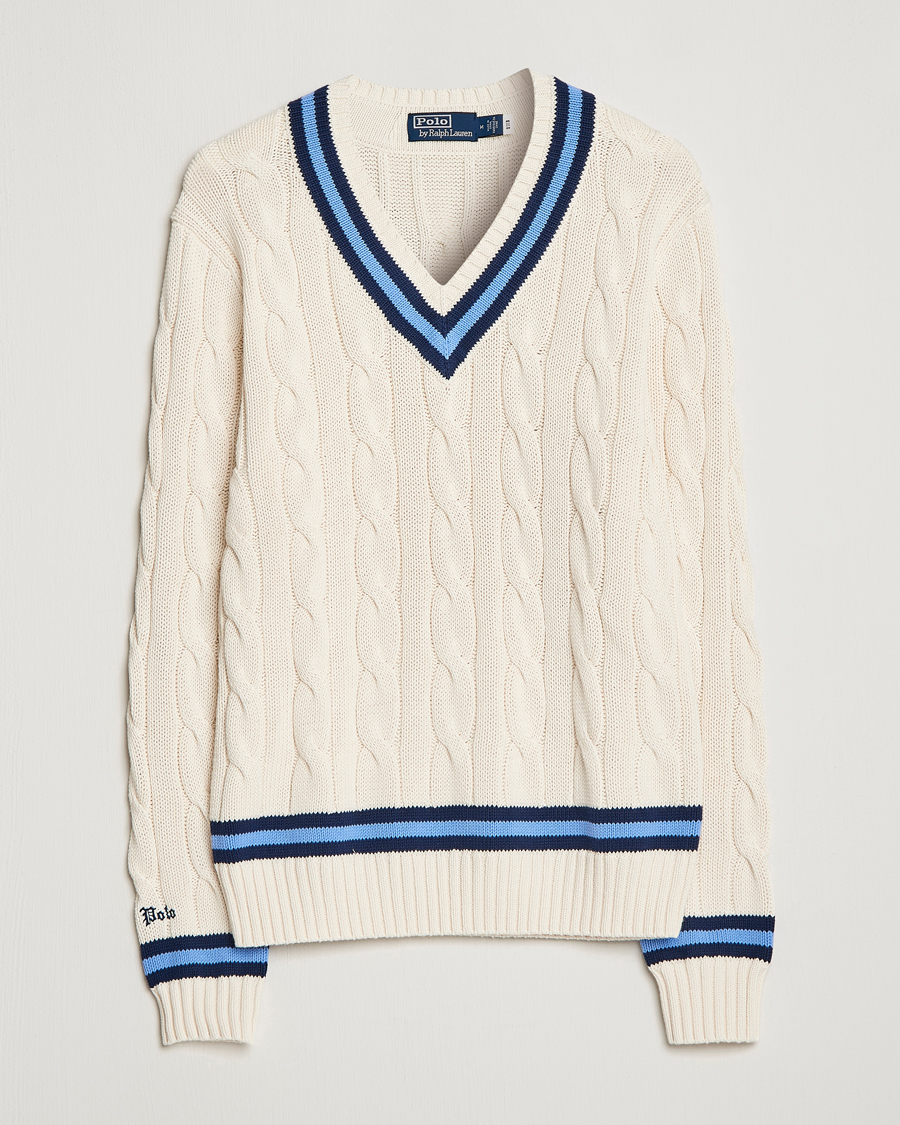 Herre | Gensere | Polo Ralph Lauren | Cricket Sweater Cream/Navy Stripe