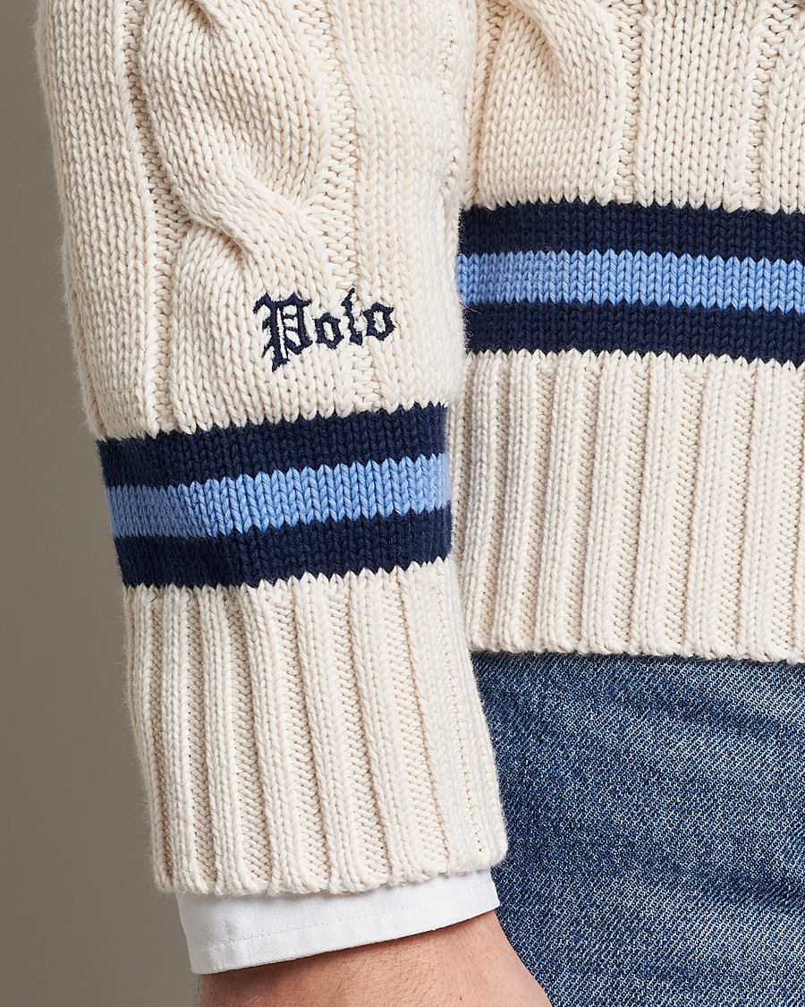 Herre | Gensere | Polo Ralph Lauren | Cricket Sweater Cream/Navy Stripe