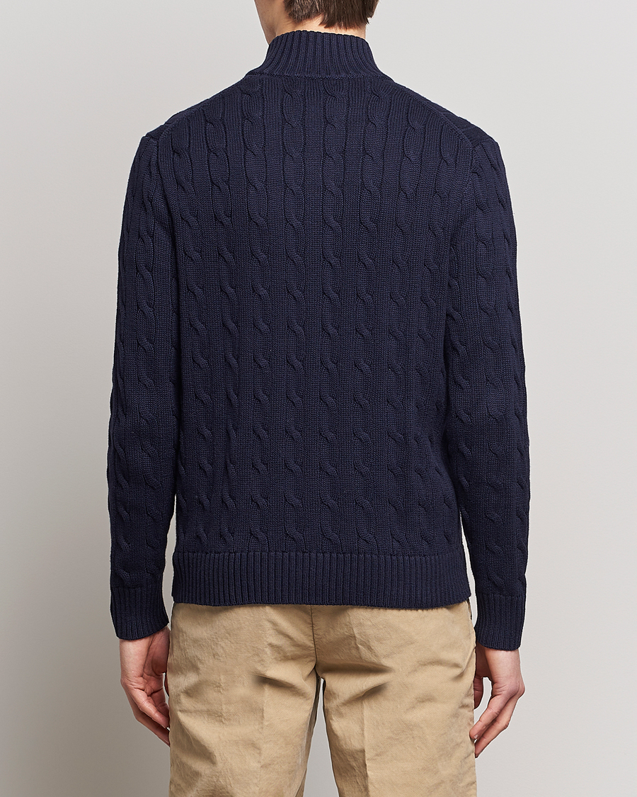 Herre | Gensere | Polo Ralph Lauren | Cable Knitted Full-Zip Hunter Navy