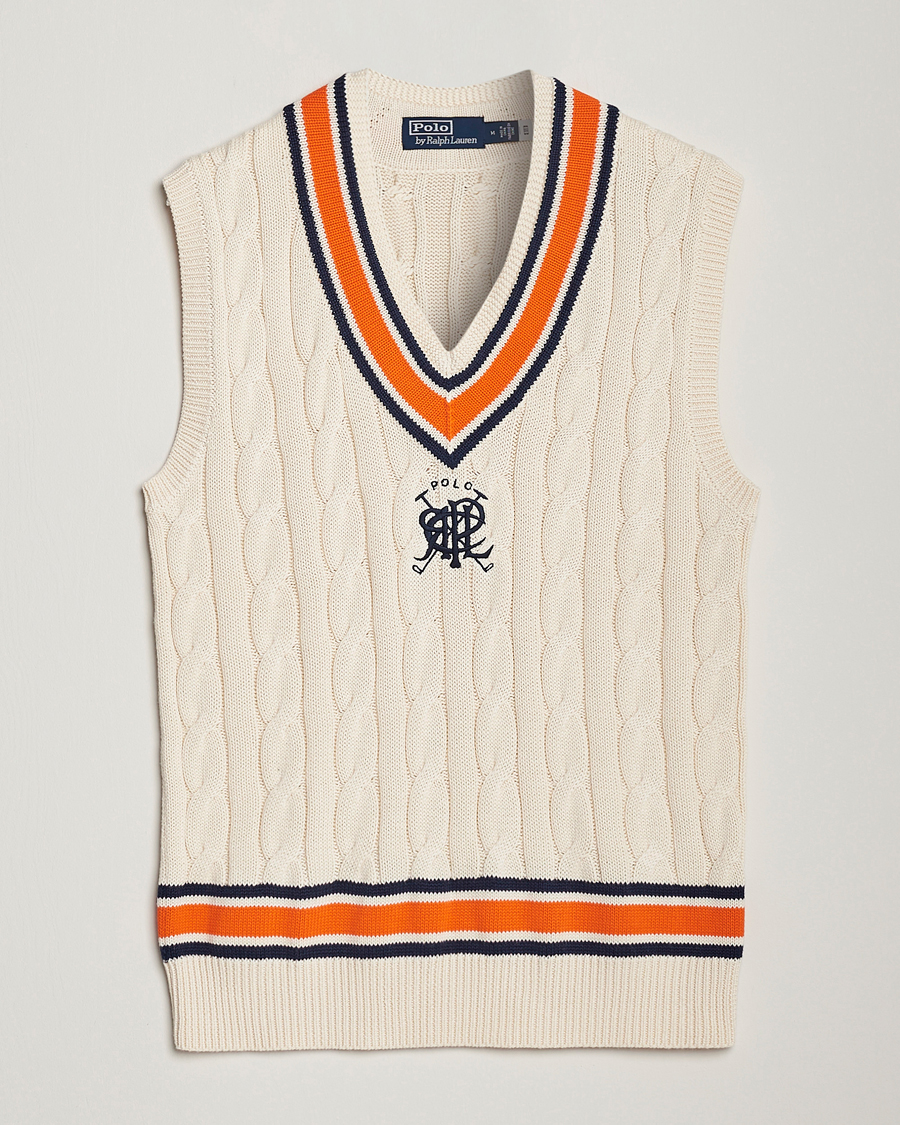 Herre | Gensere | Polo Ralph Lauren | Cricket V-Neck Knitted Vest Cream Multi