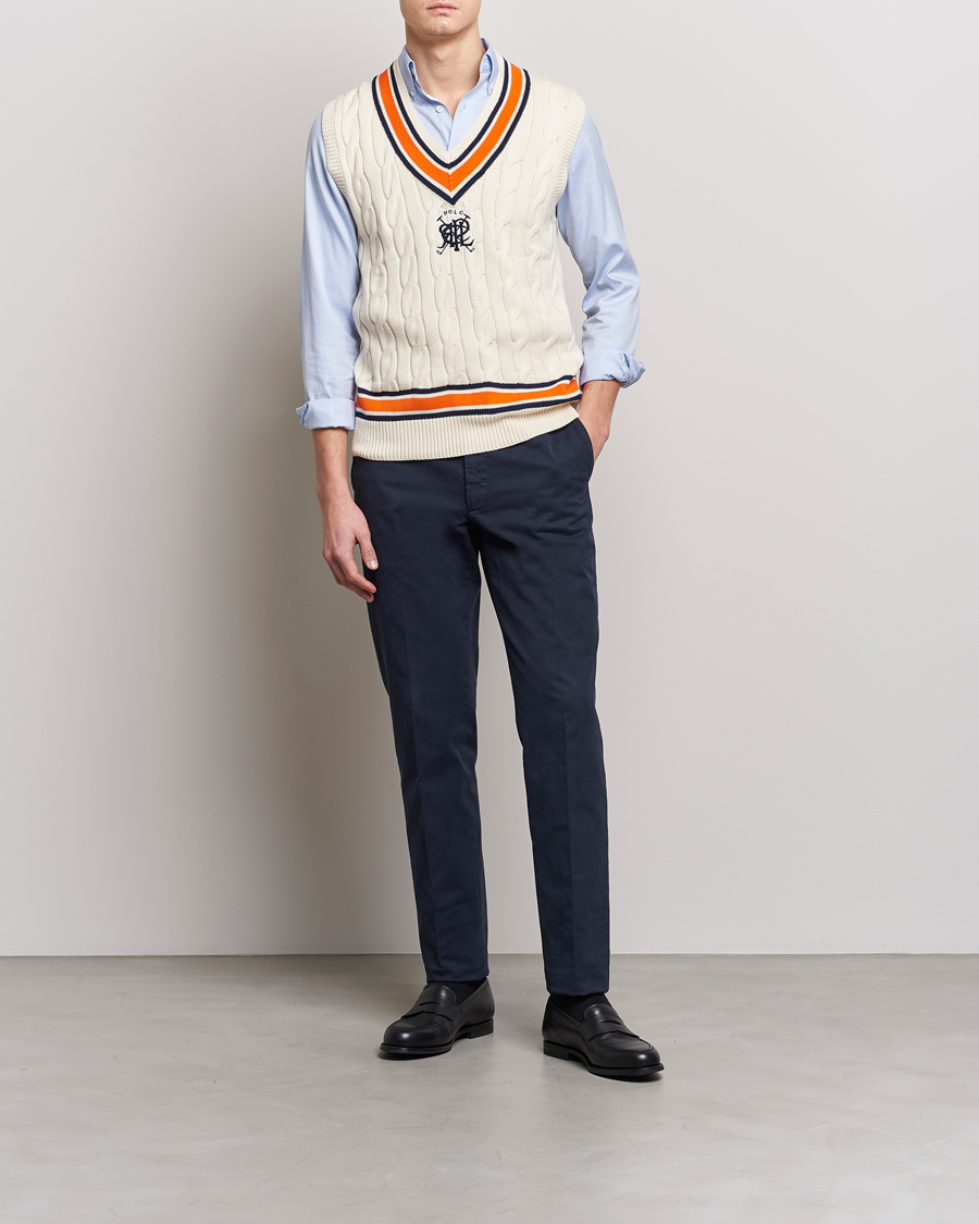 Herre | Gensere | Polo Ralph Lauren | Cricket V-Neck Knitted Vest Cream Multi