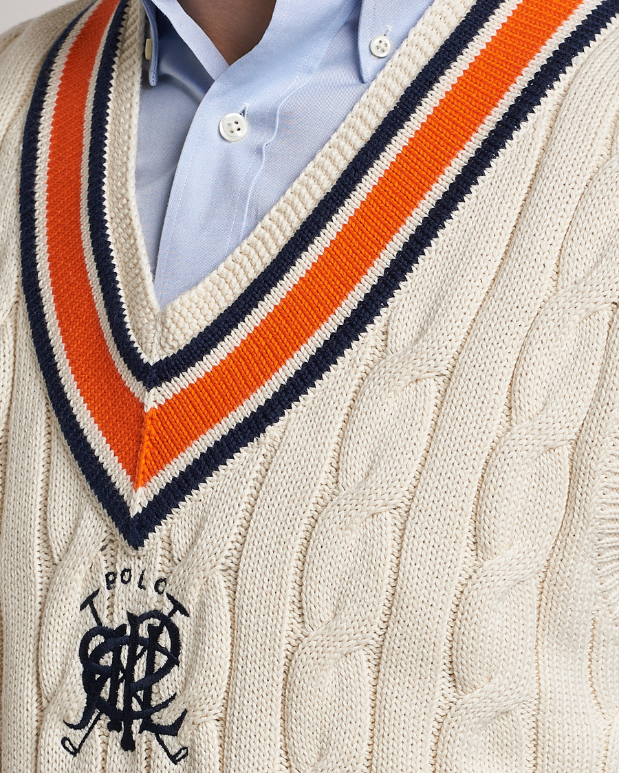 Herre | Gensere | Polo Ralph Lauren | Cricket V-Neck Knitted Vest Cream Multi