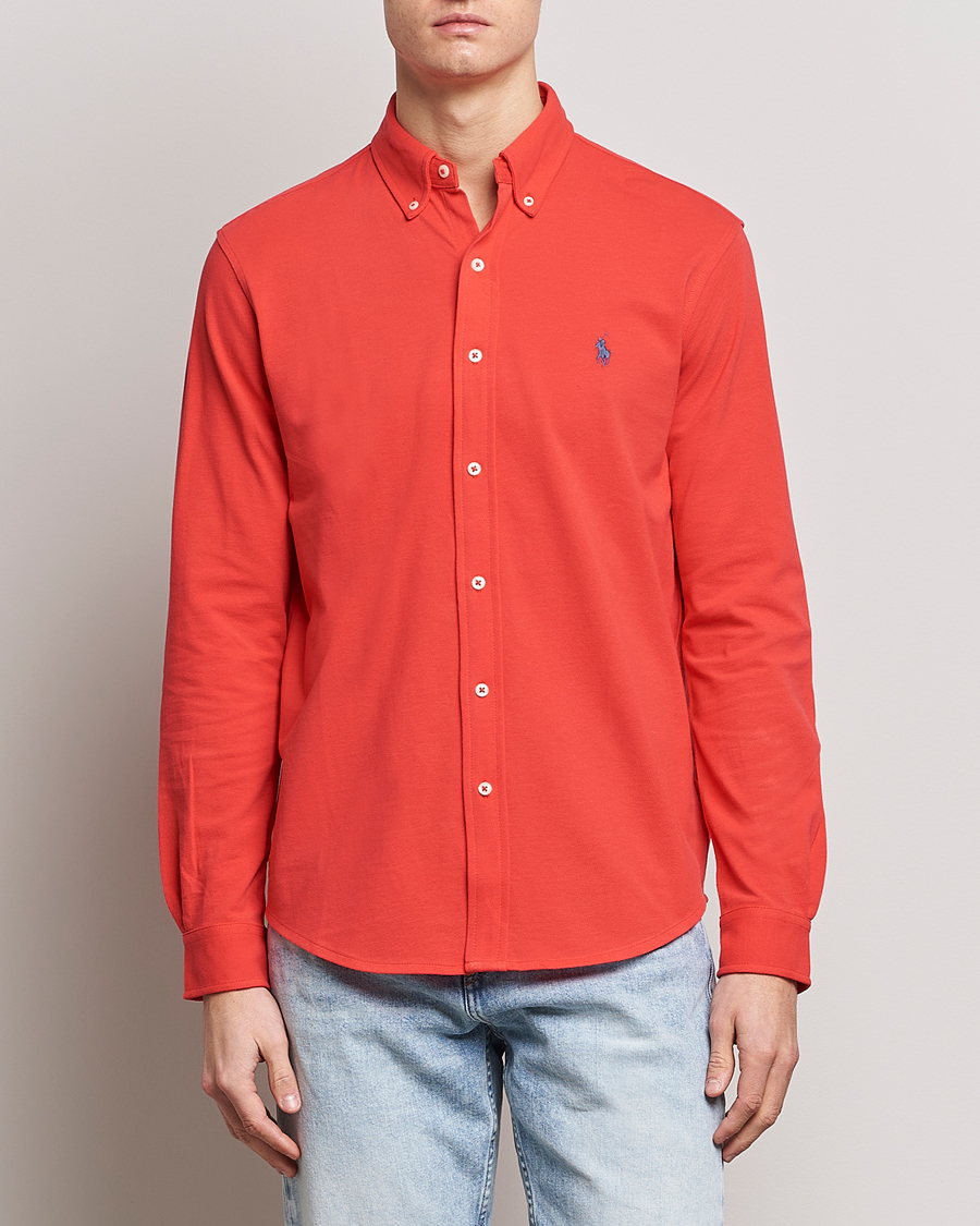 Herre | Skjorter | Polo Ralph Lauren | Featherweight Mesh Shirt Red Reef