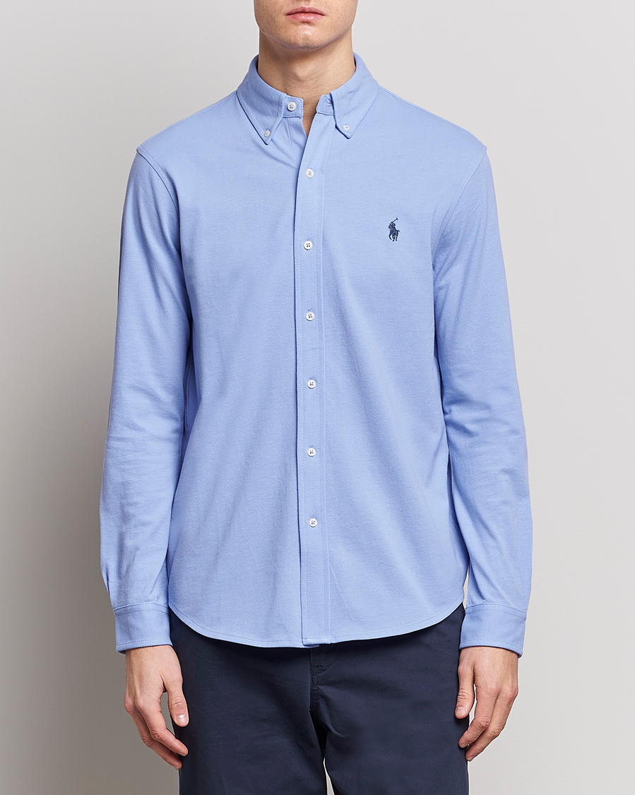 Herre | Skjorter | Polo Ralph Lauren | Slim Fit Featherweight Mesh Shirt Lafayette Blue