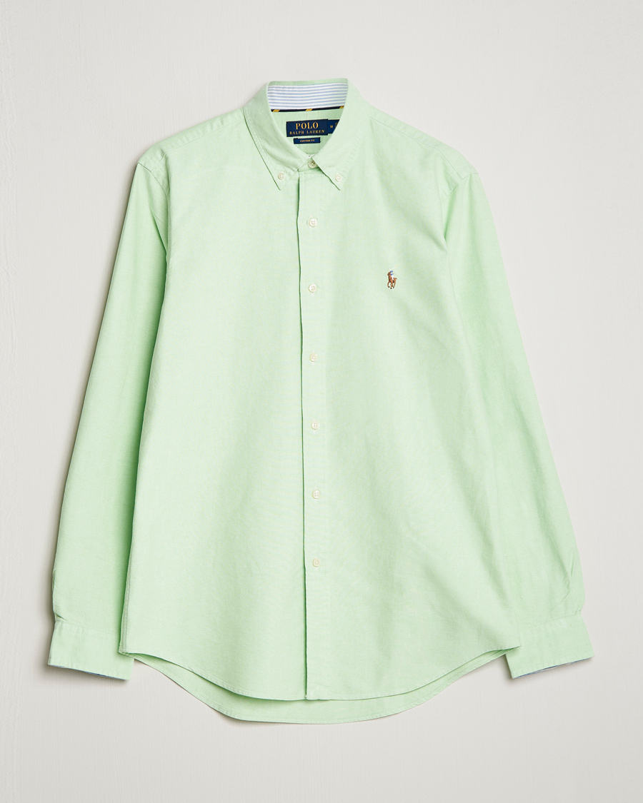 Herre | Skjorter | Polo Ralph Lauren | Custom Fit Oxford Button Down Shirt Oasis Green