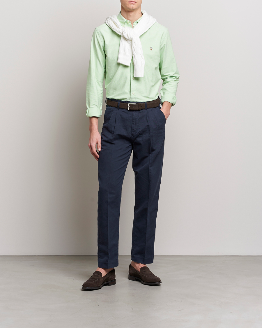 Herre | Skjorter | Polo Ralph Lauren | Custom Fit Oxford Button Down Shirt Oasis Green