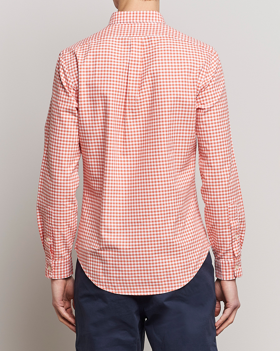 Herre | Skjorter | Polo Ralph Lauren | Slim Fit Oxford Checked Shirt Orange/White