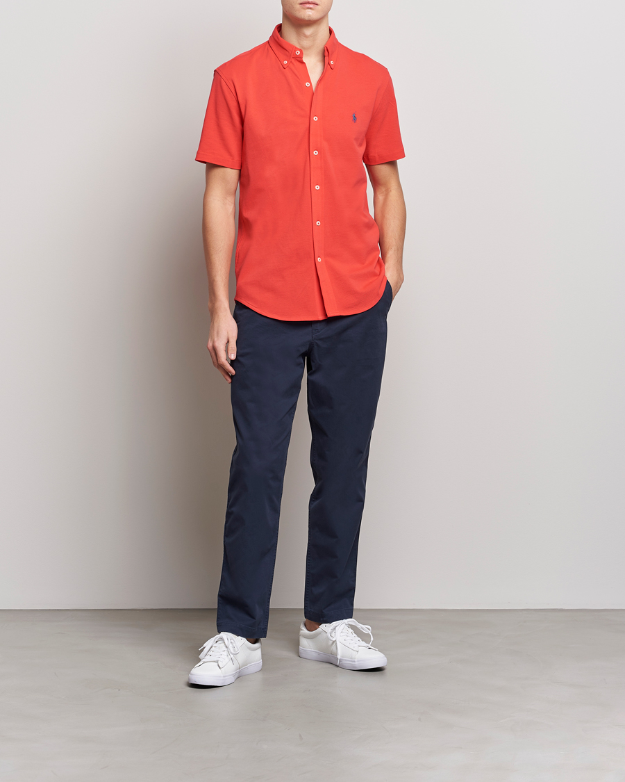 Herre | Skjorter | Polo Ralph Lauren | Featherweight Mesh Short Sleeve Shirt Red Reef