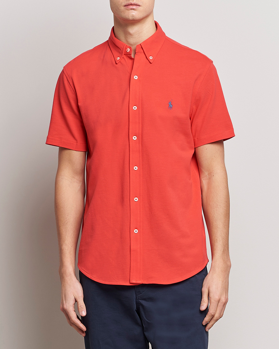 Herre | Kortermede skjorter | Polo Ralph Lauren | Featherweight Mesh Short Sleeve Shirt Red Reef
