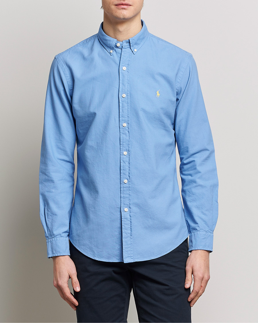 Herre | Klær | Polo Ralph Lauren | Slim Fit Garment Dyed Oxford Shirt Blue