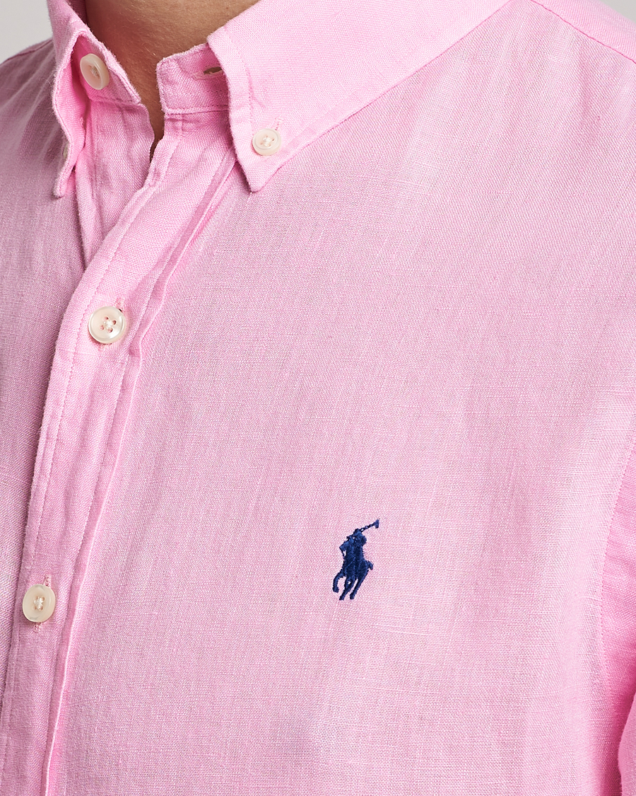 Herre | Skjorter | Polo Ralph Lauren | Slim Fit Linen Button Down Shirt Carmel Pink