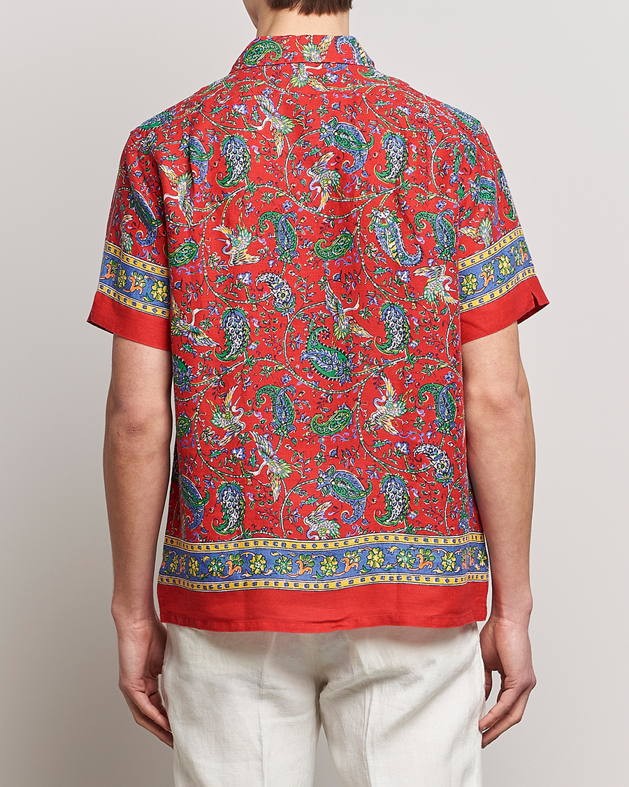 Herre | Skjorter | Polo Ralph Lauren | Linen Printed Camp Collar Shirt Red Multi