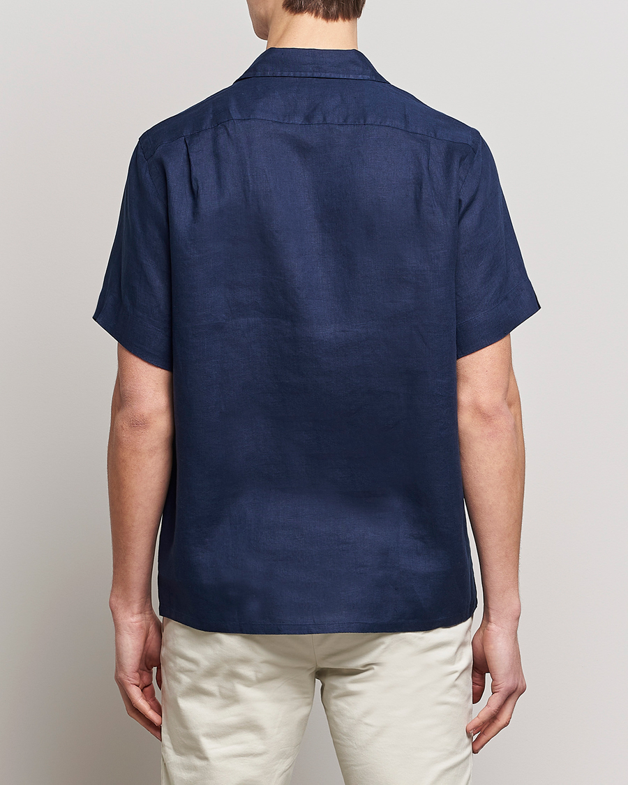 Herre | Skjorter | Polo Ralph Lauren | Linen Camp Collar Short Sleeve Shirt Newport Navy