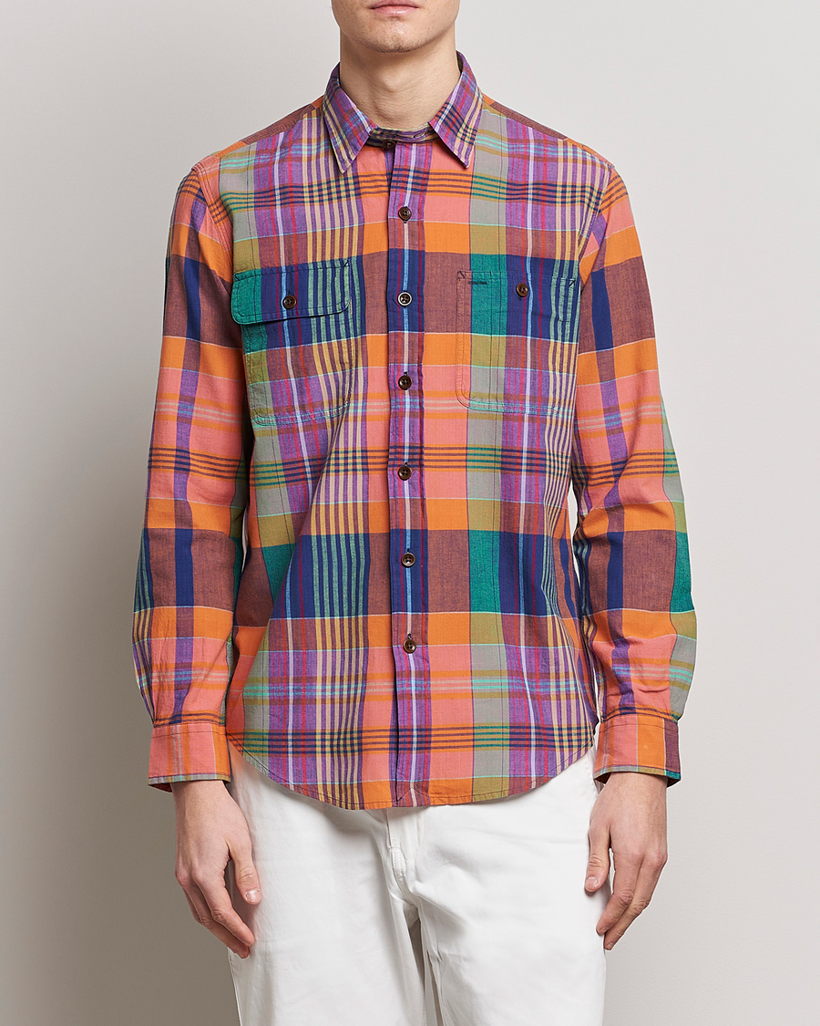 Herre |  | Polo Ralph Lauren | Madras Checked Shirt Orange/Purple
