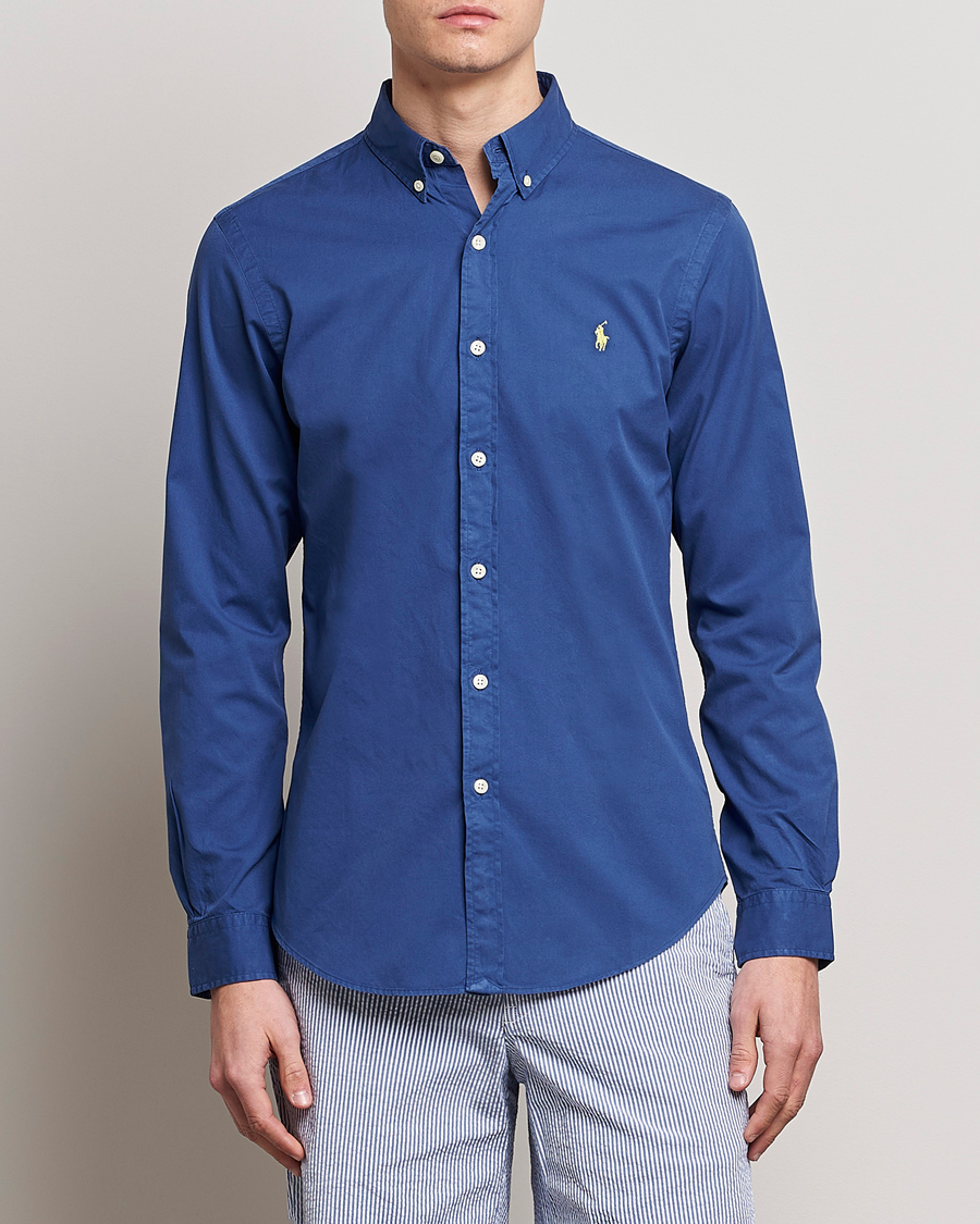 Herre |  | Polo Ralph Lauren | Slim Fit Brushed Twill Shirt Royal Navy