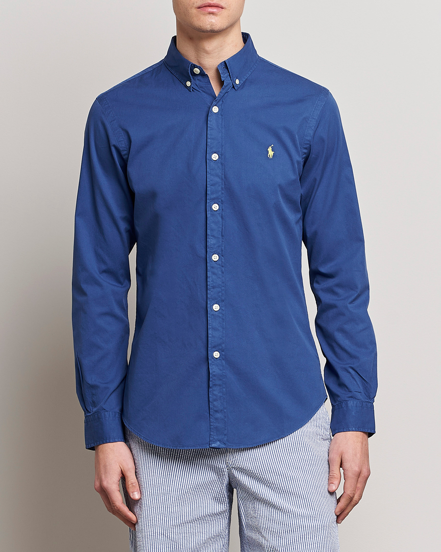 Herre | Skjorter | Polo Ralph Lauren | Slim Fit Brushed Twill Shirt Royal Navy