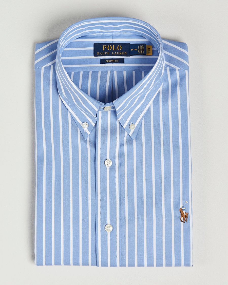 Herre | Skjorter | Polo Ralph Lauren | Custom Fit Striped Dress Shirt Blue/White
