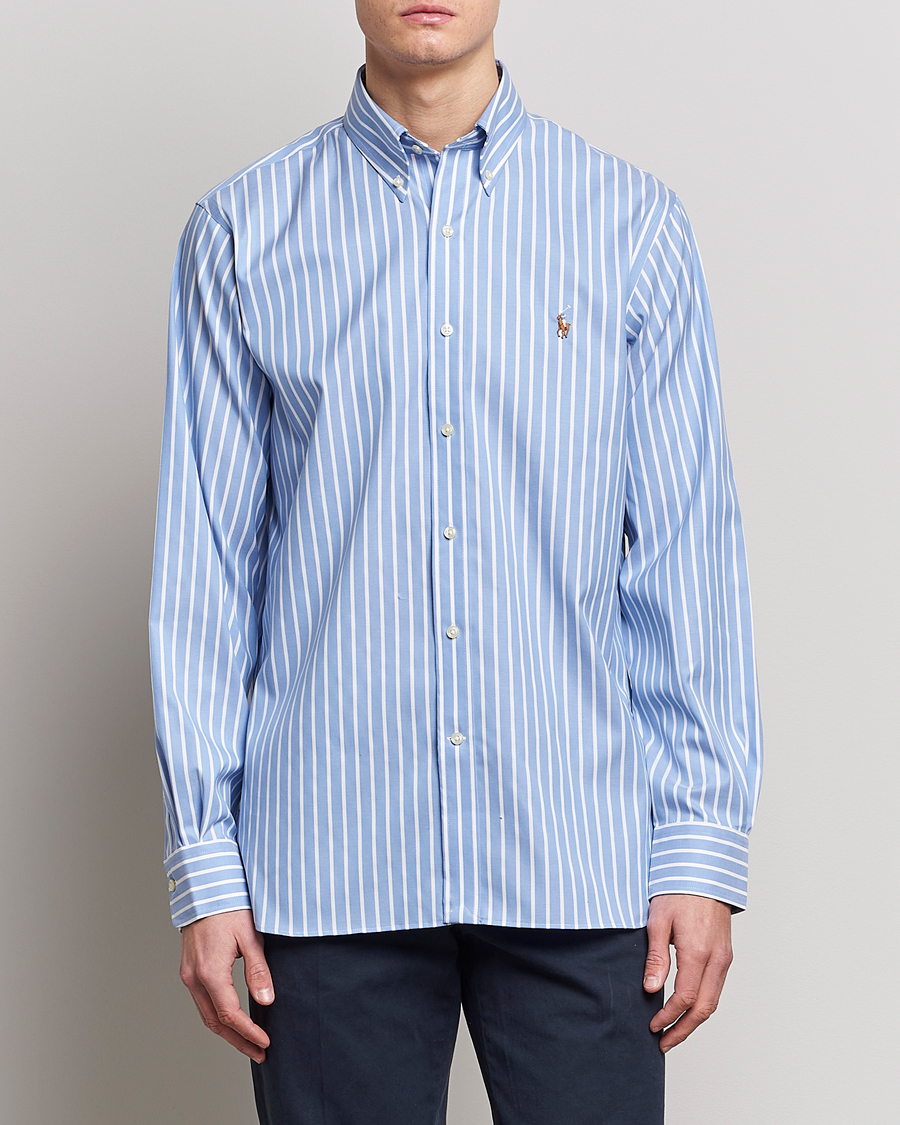 Herre | Skjorter | Polo Ralph Lauren | Custom Fit Striped Dress Shirt Blue/White