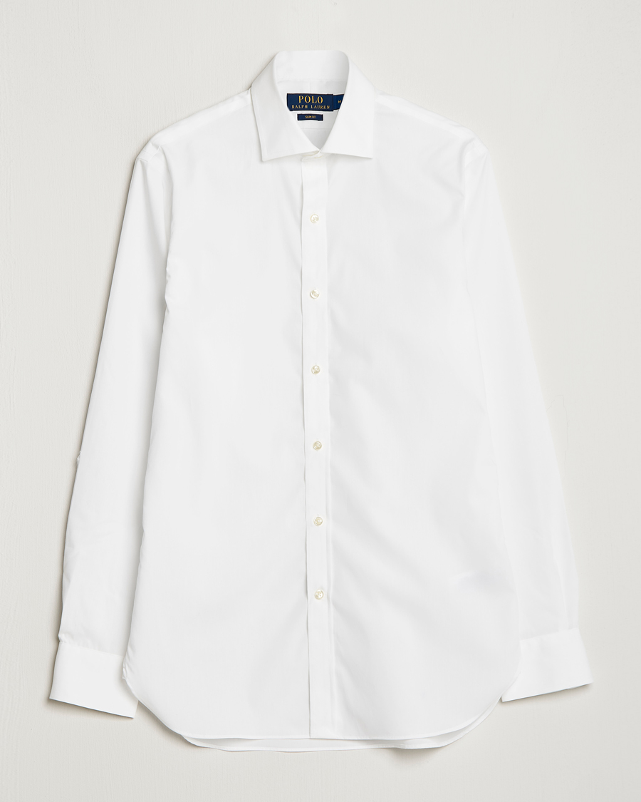 Herre | Businesskjorter | Polo Ralph Lauren | Slim Fit Poplin Dress Shirt White