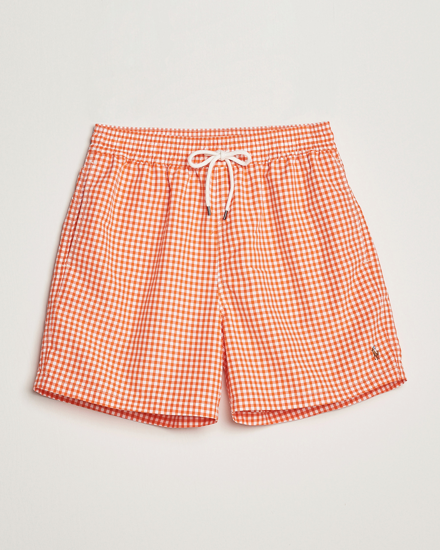 Herre | Badeshorts | Polo Ralph Lauren | Traveler Gingham Swimshorts Sailing Orange