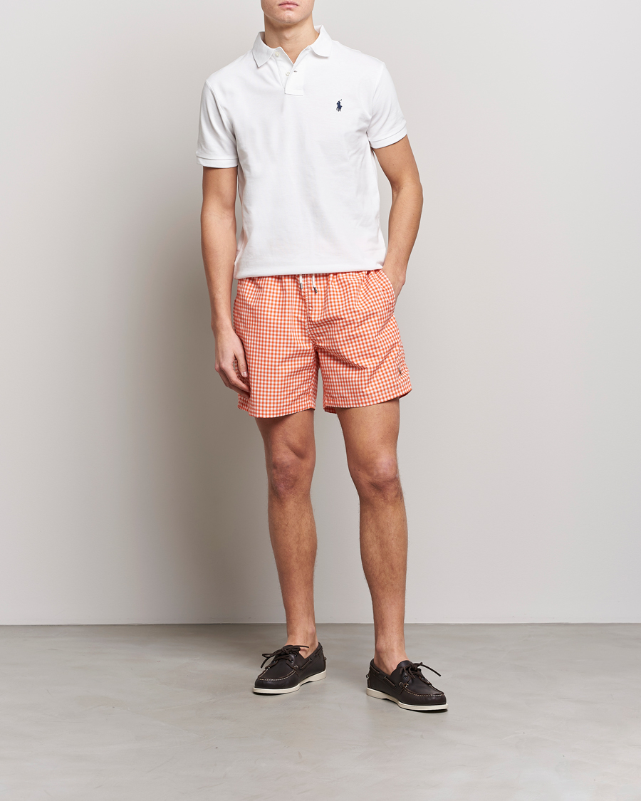 Herre | Badeshorts | Polo Ralph Lauren | Traveler Gingham Swimshorts Sailing Orange