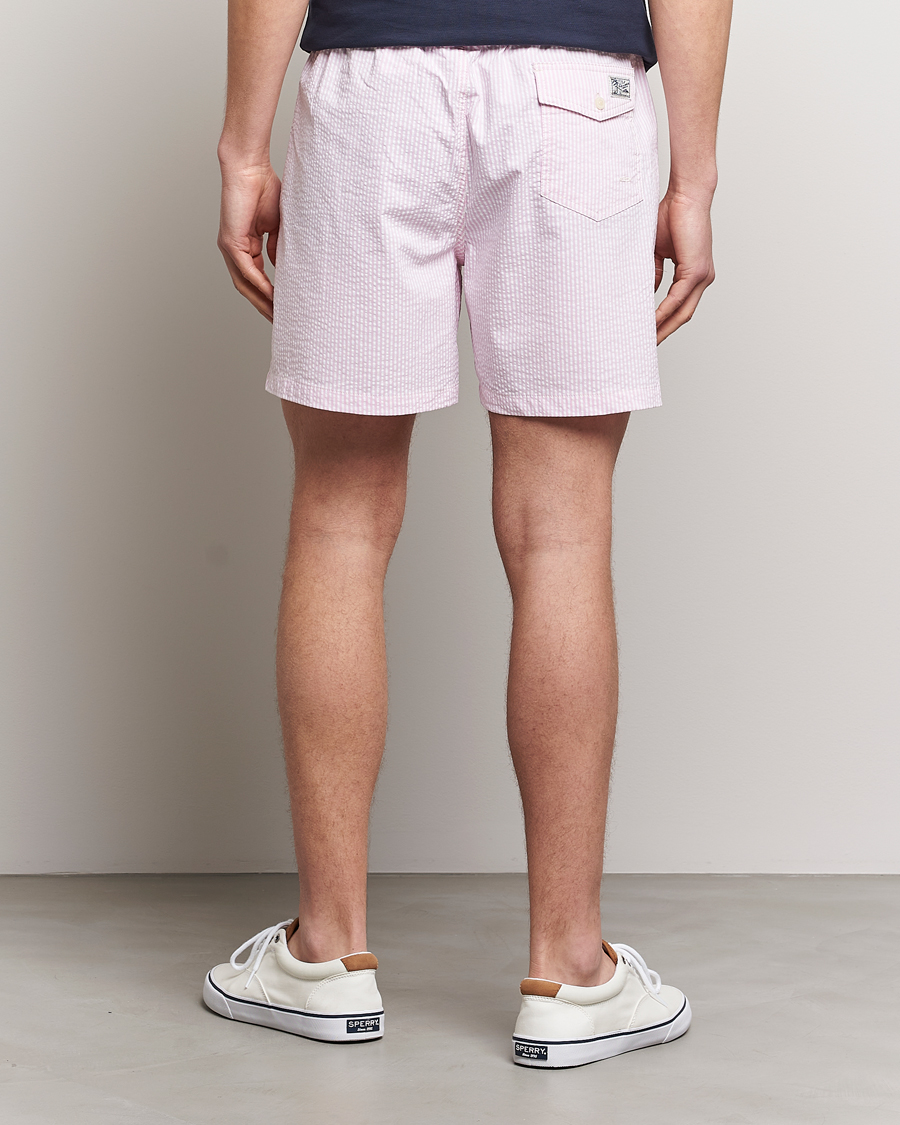 Herre | Badeshorts | Polo Ralph Lauren | Recyceled Traveler Boxer Seersucker Swimshorts Pink/White