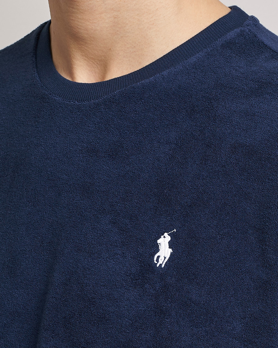 Herre | T-Shirts | Polo Ralph Lauren | Cotton Terry Crew Neck T-shirt Newport Navy