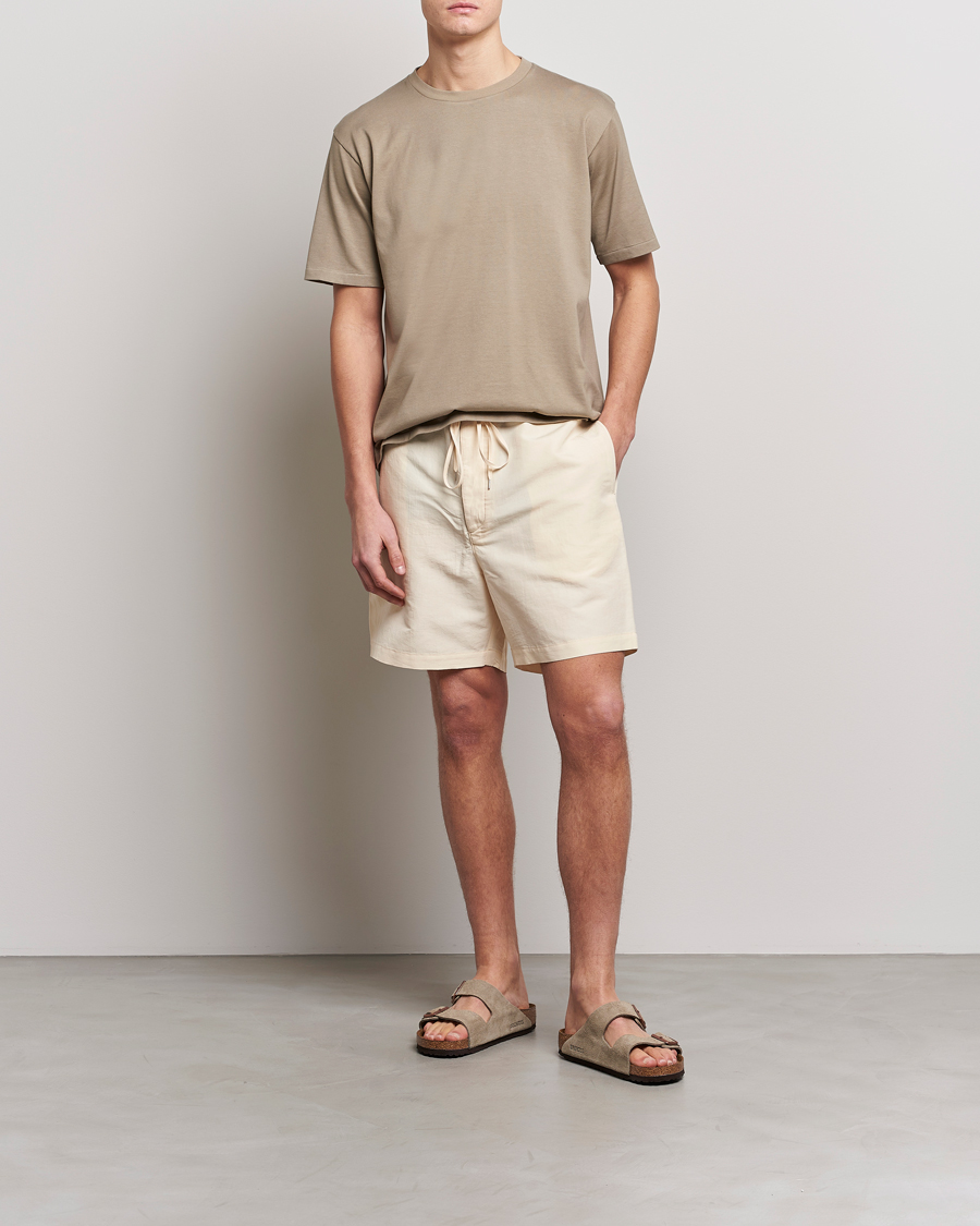 Herre | T-Shirts | Auralee | Luster Plaiting T-Shirt Khaki Grey