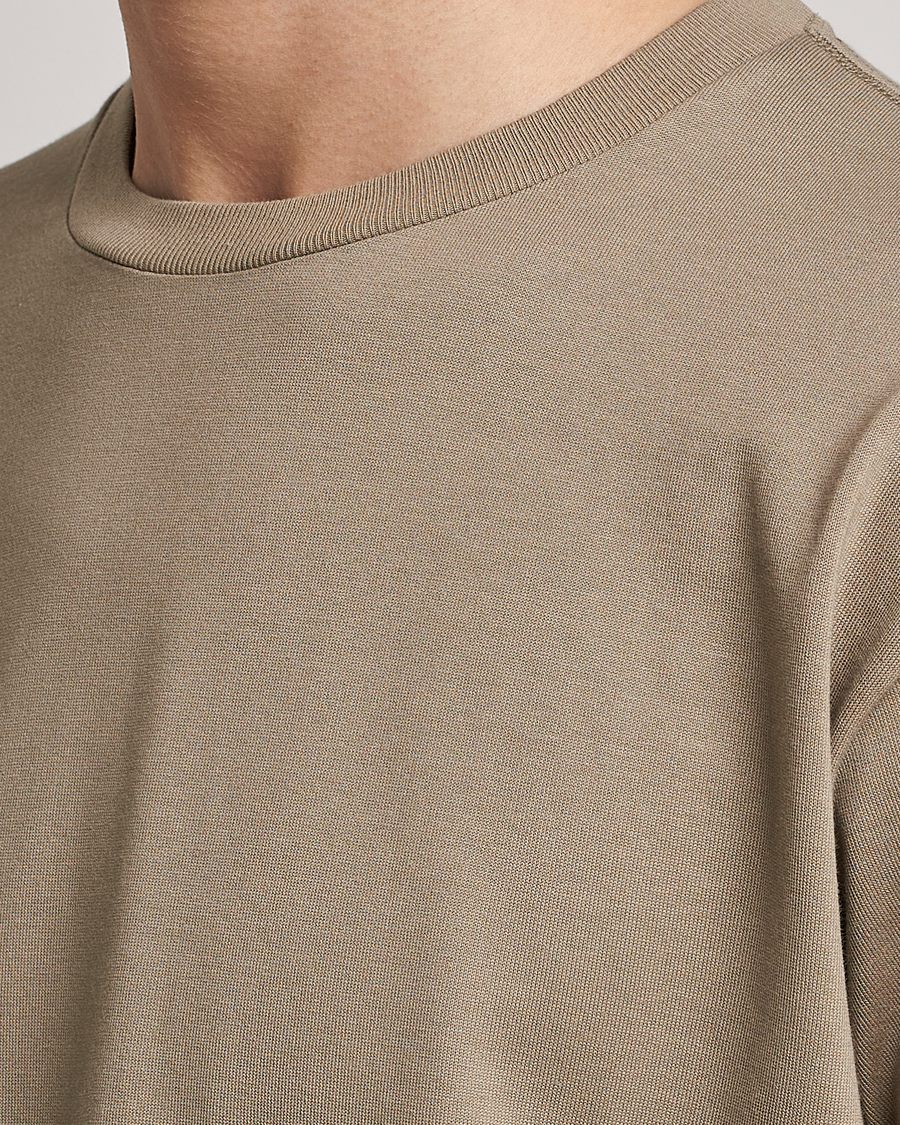 Herre | T-Shirts | Auralee | Luster Plaiting T-Shirt Khaki Grey