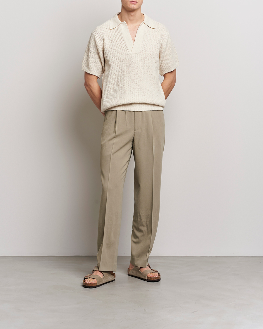 Herre | Pikéer | Auralee | Wool Rib Knit Skipper Polo Ecru