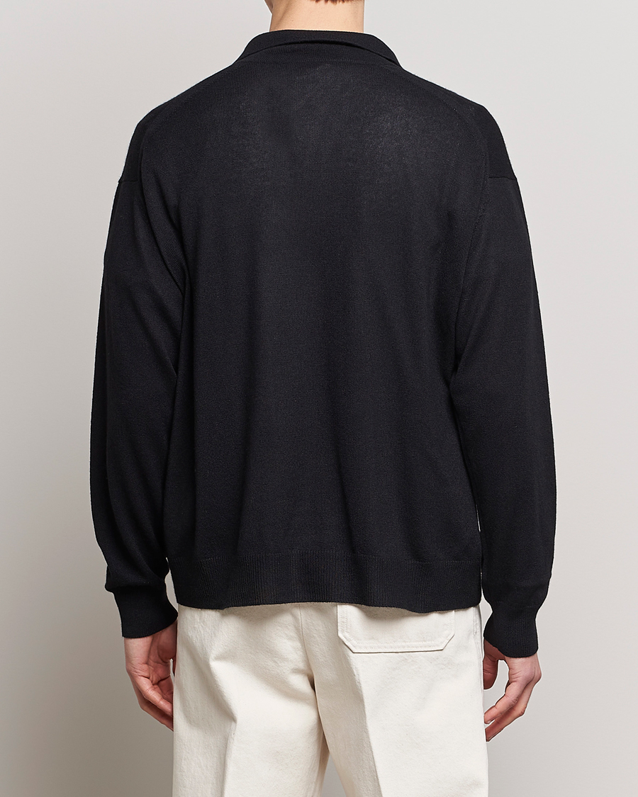 Herre | Gensere | Auralee | Cashmere/Silk Skipper Polo Black